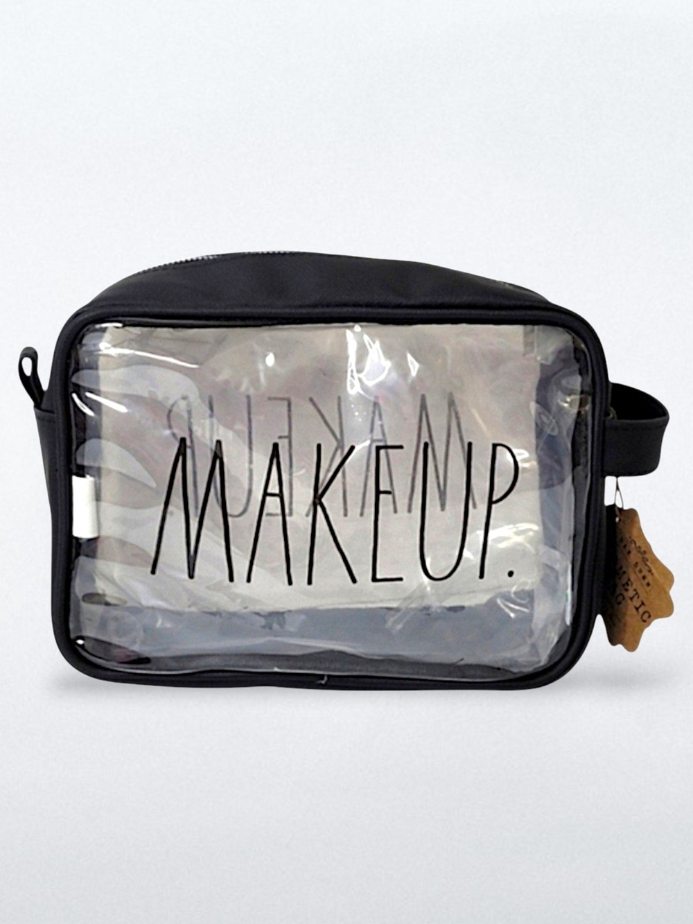 Rae Dunn Black Clear Cosmetic Bag